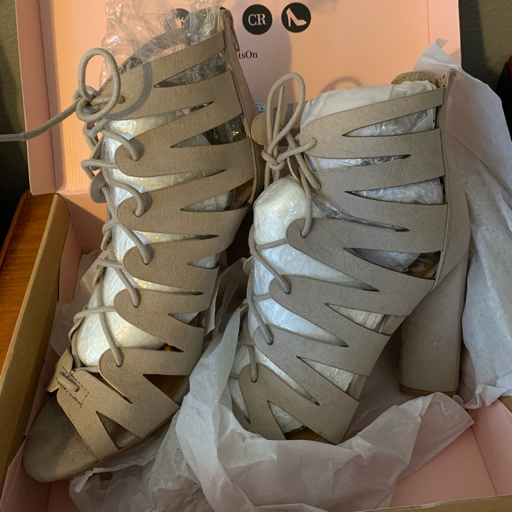 Charlotte Russe chunky strap heel